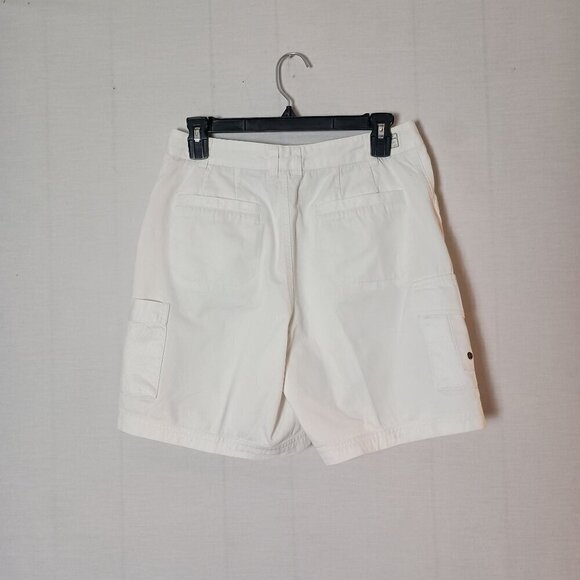 Caribbean Joe Women's White Bermuda Shorts with Patch Pockets Jean Style Size 8 - Picture 2 of 11